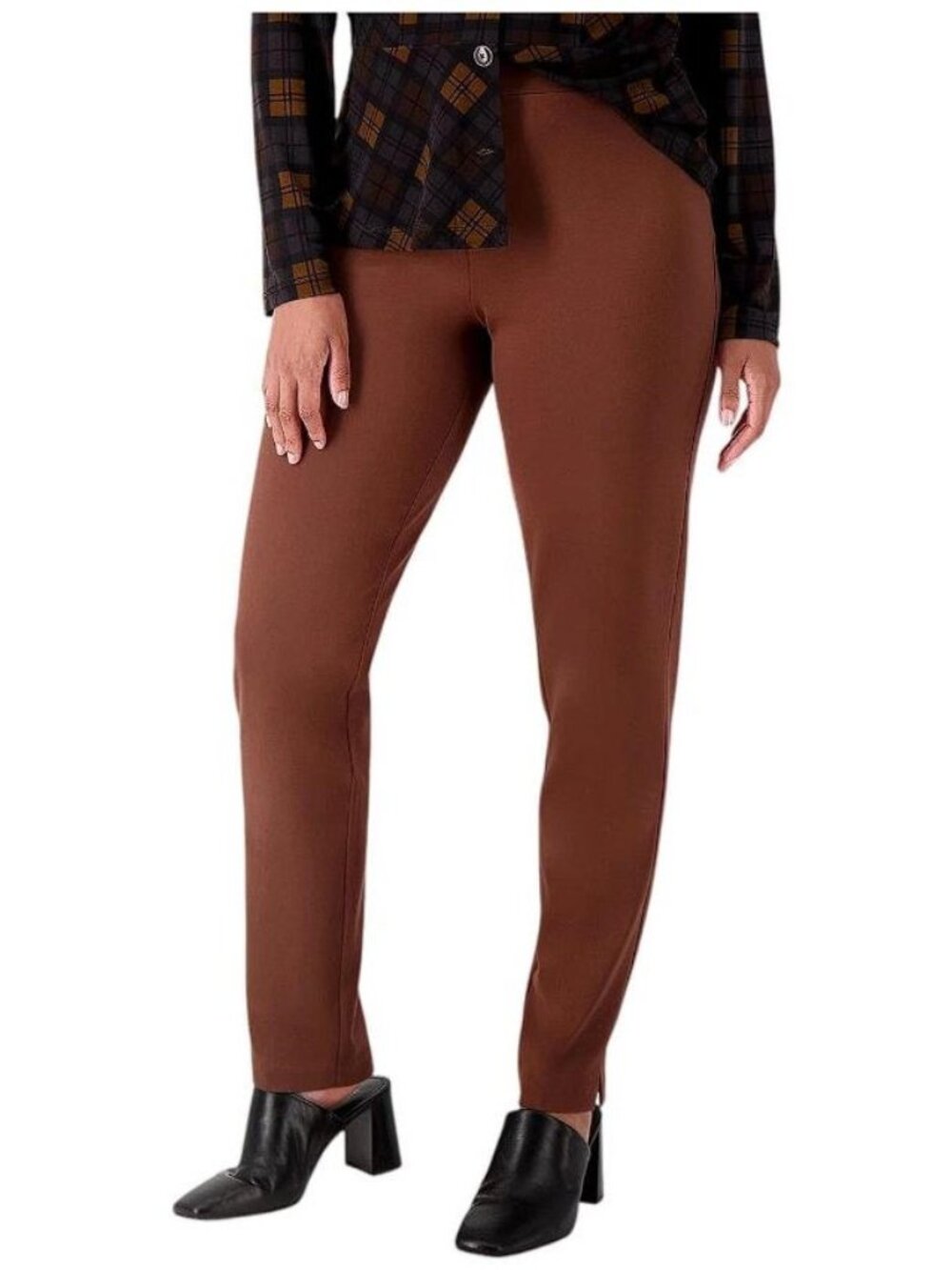 SUSAN GRAVER EVERYDAY Women's Petite Supreme Knit Slim Leg Pull On Pants Size SP